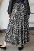 LEOPARD BUTTON FRONT MAXI SKIRT