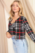 PLAID CROP BLAZER TOP