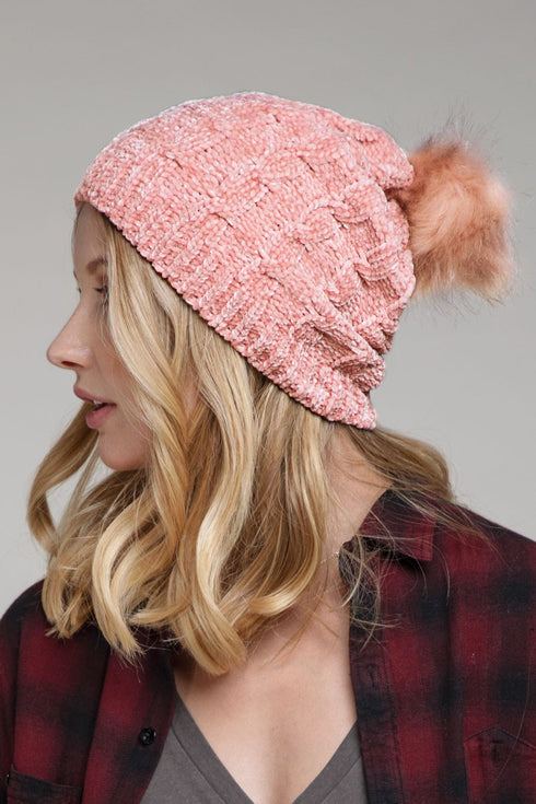 CHENILLE WINTER POM BEANIE
