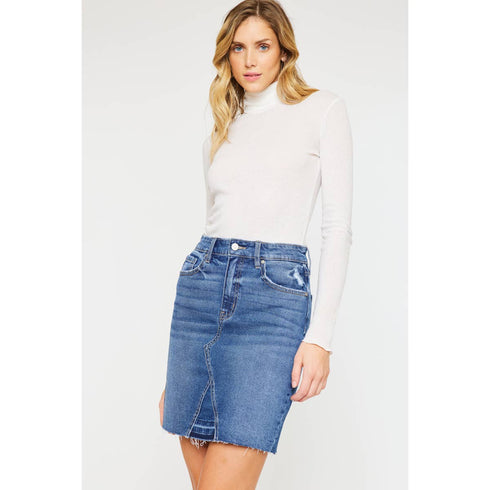 STONE WASH DENIM SKIRT