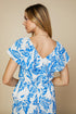 TEXTURED LEAF RUFFLE BLOUSE
