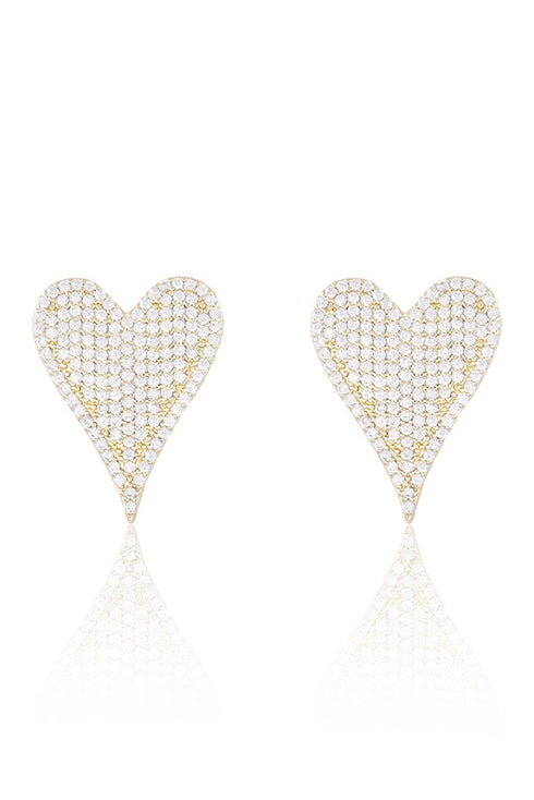 GOLD DIPPED CZ PAVE HEARTS