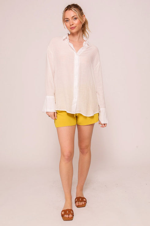 BELL SLEEVE LINEN TOP