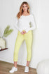 LEMON DRAWSTRING CRINKLE PANT