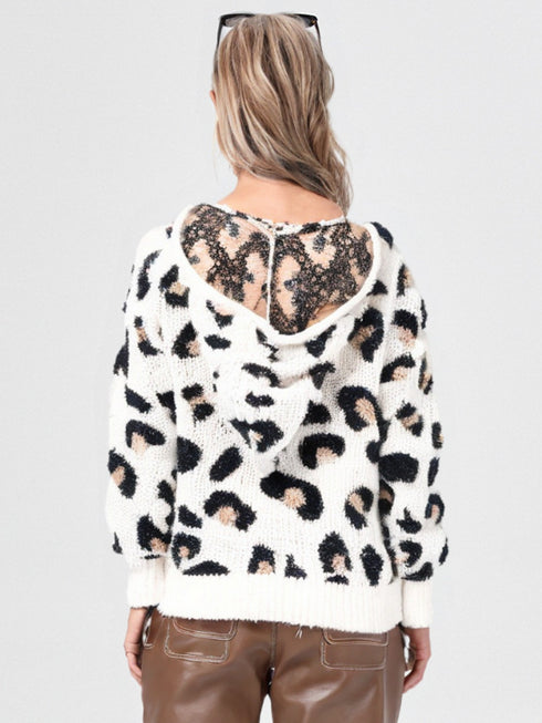 SOFT LEOPARD HOODED SWEATER