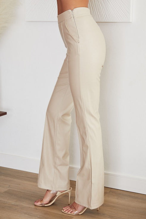 FAUX LEATHER DRESS PANT