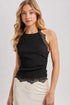 LACE TEXTURE HALTER TOP