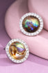 ROUND RHINESTONE STUD EARRINGS