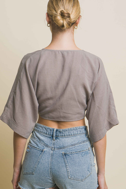 TIE CROPPED COVER TOP