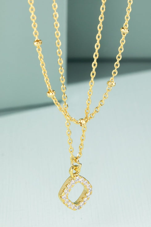 DIAMOND SHAPED LAYERED PENDANT NECKLACE