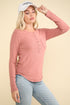 BUTTON RIBBED KNIT TOP
