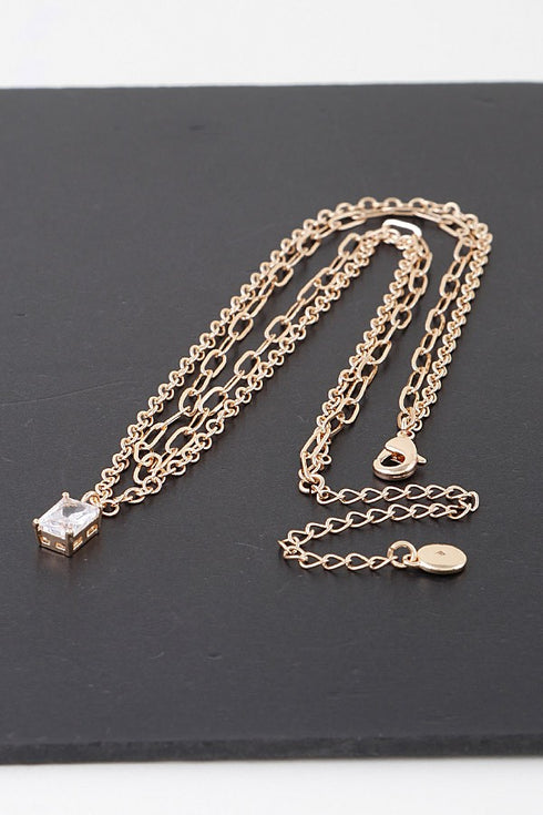 DOUBLE CRYSTAL CHAIN NECKLACE