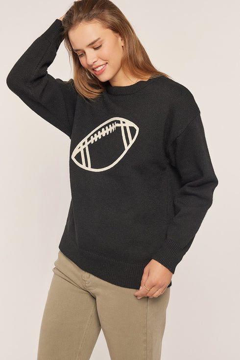 EMBROIDERY FOOTBALL SWEATER