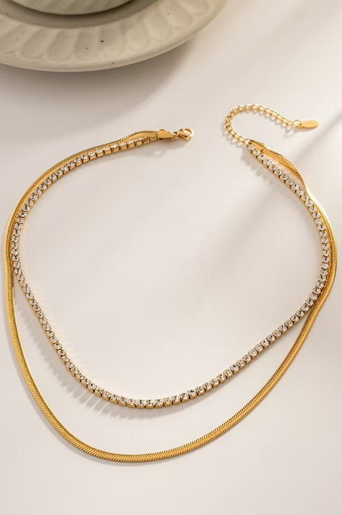 18K SS LAYERED NECKLACE