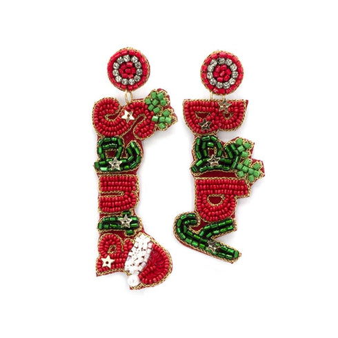 HOLIDAY BEADED EARRINGS