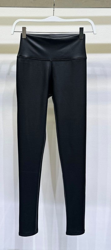 FAUX LEATHER HIGH WAIST LEGGINGS