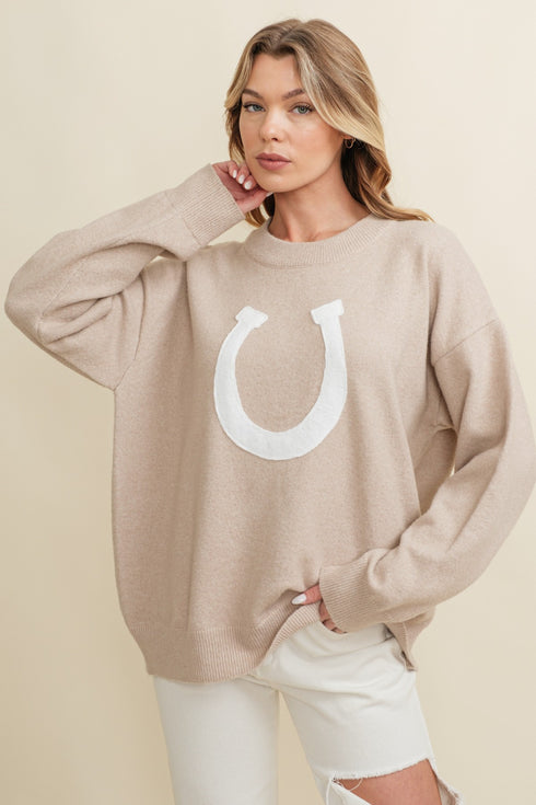HORSE SHOE PULLOVER SWEATER
