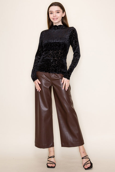 VELOUR FLORAL PRINT TOP