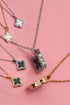 18K SS CLOVER NECKLACE