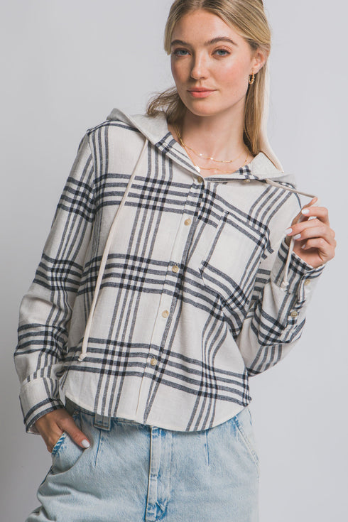 HOODED FLANNEL SHIRT