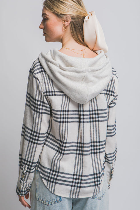 HOODED FLANNEL SHIRT