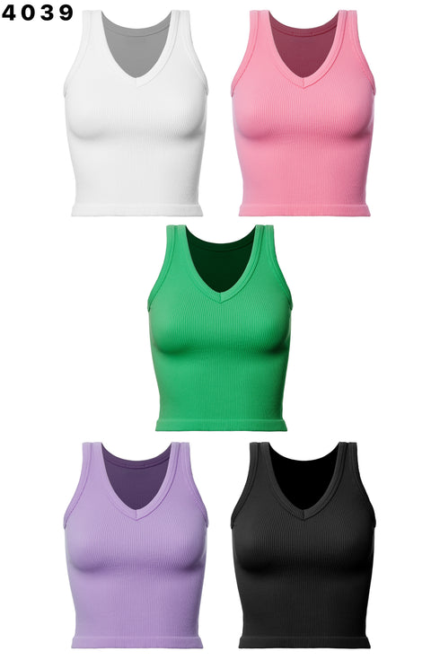 RIB V-NECK TANK