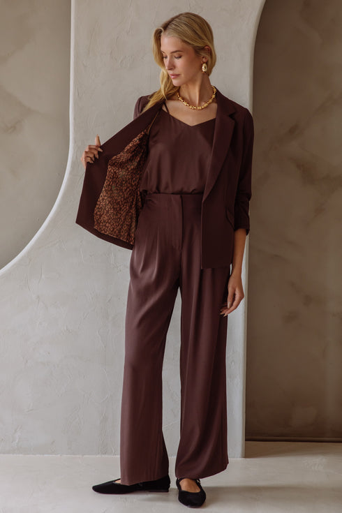 RACHEL SHIRRED SLEEVE BLAZER