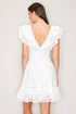V NECK RUFFLE DRESS