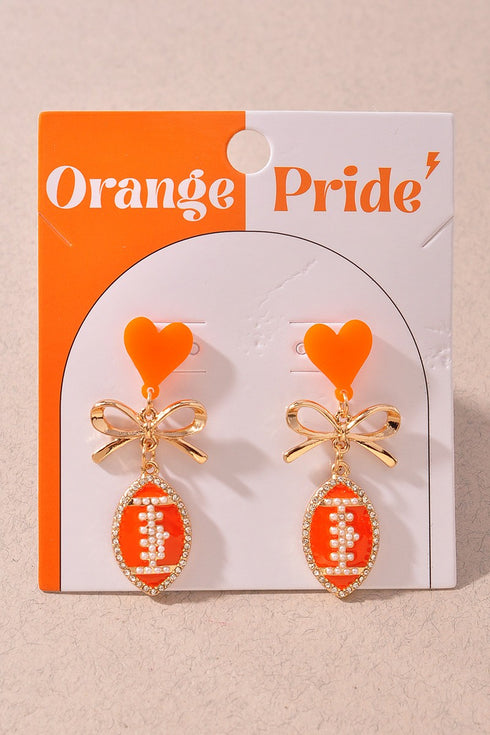 HEART FOOTBALL EARRINGS