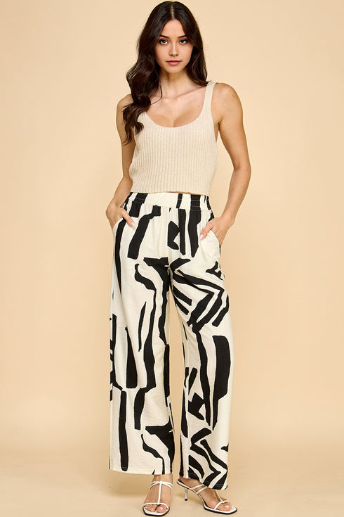 SILK WOVEN PRINT PANT