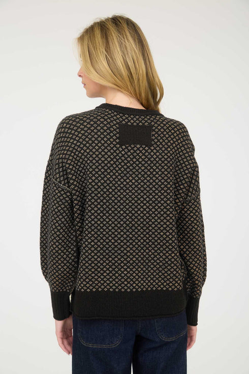 JACQUARD CREW NECK SWEATER