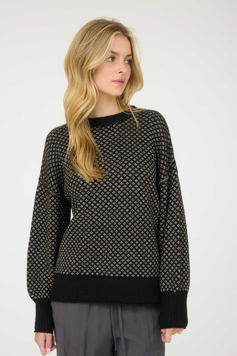JACQUARD CREW NECK SWEATER