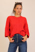 COZY CABLE CROP SLEEVE TOP