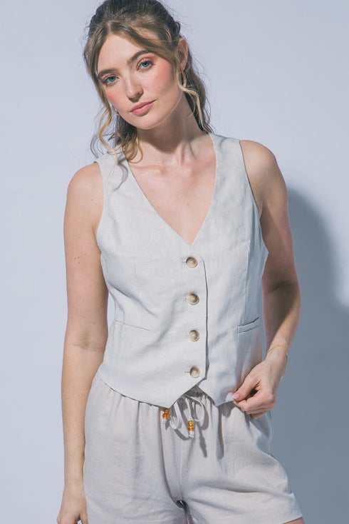 LAUREN LINEN VEST