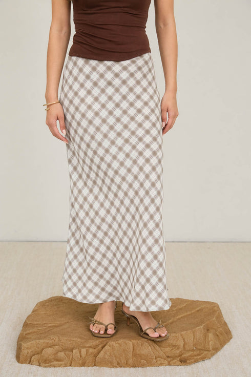 PLAID HIGH WAIST MIDI