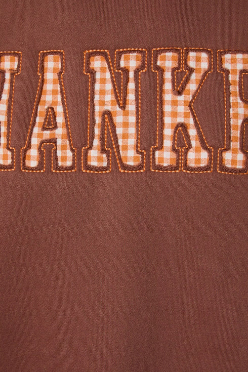 PLAID THANKFUL SWEATSHIRT