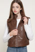 WASH EFFECT FAUX LEATHER VEST