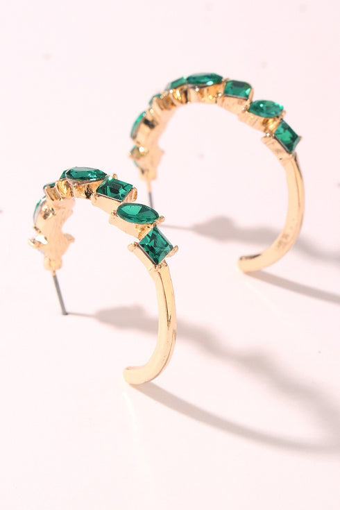 CRYSTAL HOOP EARRINGS