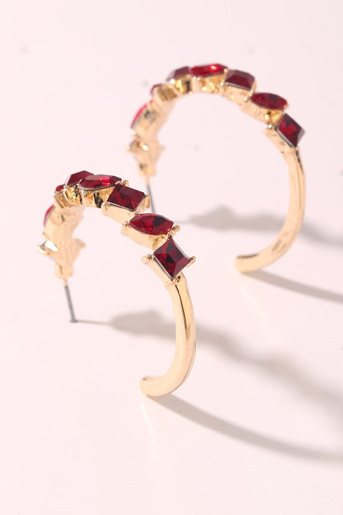 CRYSTAL HOOP EARRINGS