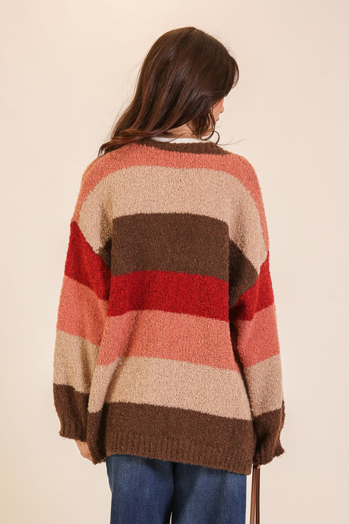 BOLD BLOCK STRIPE CARDIGAN