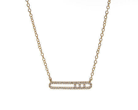 GOLD CZ BAR NECKLACE