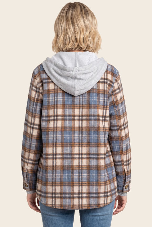 TERRY HOODED PLUSH SHACKET