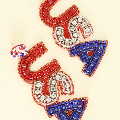 AMERICA BEADED EARRINGS