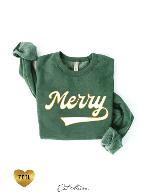 MERRY VARSITY FOIL SWEATSHIRT
