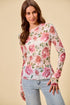 LACE FLORAL ROSE TOP