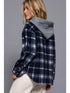 PLAID BUTTON HOODIE