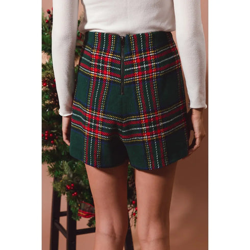 PLAID HOLIDAY SKORT