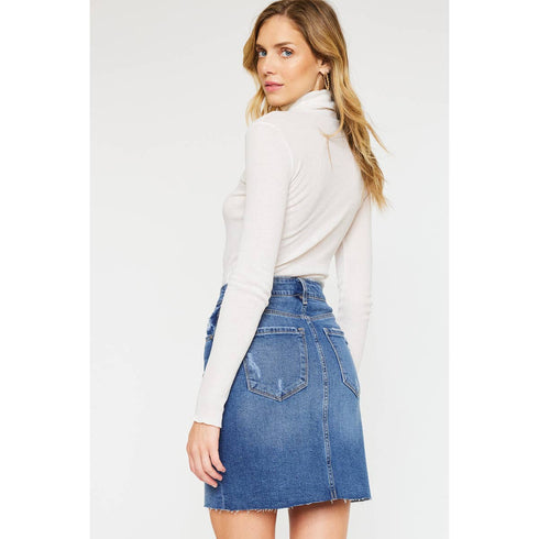 STONE WASH DENIM SKIRT