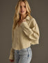 KHAKI GAUZE BUTTON UP