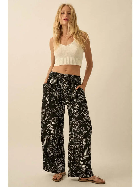 WOVEN FLORAL PANT
